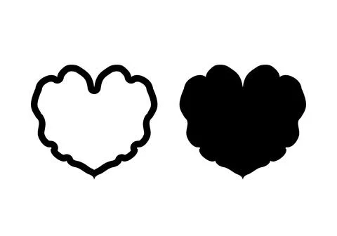 Solid Love icon and outline. Black heart for web and apps. heart symbol for v Stock-Illustration