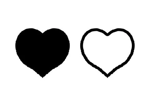 Solid Love icon and outline. Black heart for web and apps. heart symbol for v Stock Illustration