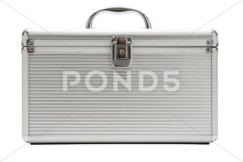 Solid Metal Case Isolated on a White Background Stock Photos