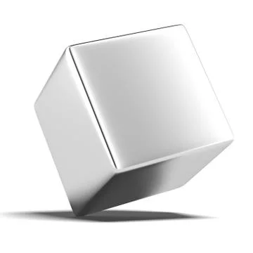 Solid metal cube 库存插图