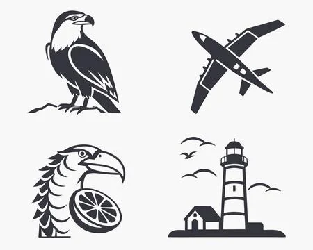 Solid Minimalist Interface Icon Set Stock Illustration