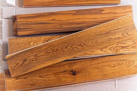 Solid oak wood flooring Stock Photos