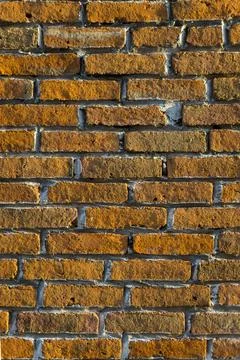 Solid old red brick wall texture background Stock Photos