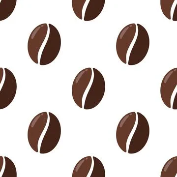Solid or simple coffee beans seamless pattern Stock Illustration