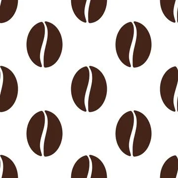 Solid or simple coffee beans seamless pattern Illustrazione stock