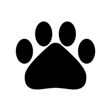 Solid Paw icon for your design. IVector illustration. Stock Illustration