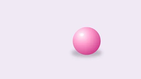 Solid pink sphere on white background Stock Illustration
