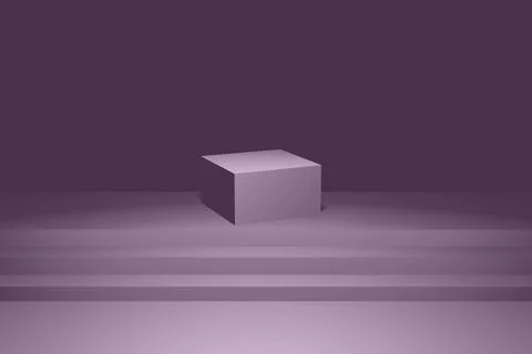 Solid pink wall, stage and steps to it, illuminated by a spotlight. Stock Illustration