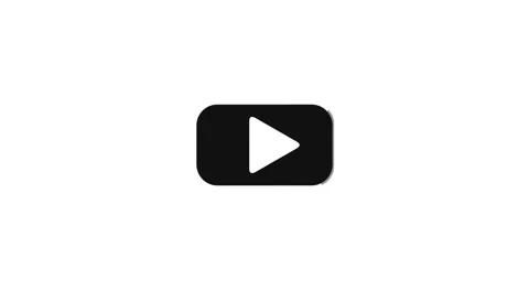 Solid Play Button Icon - Minimalist Video Player UI Element Stock Footage 334615884