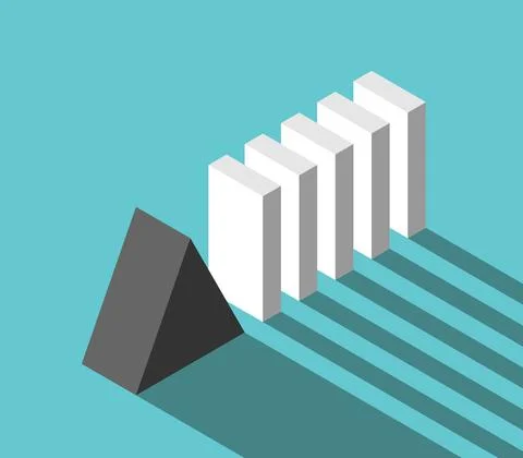 Solid prism and dominoes Stock Illustration