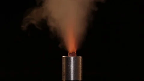 Solid propellant combustion test. Gunpowder/ Rocket science Stock Footage 72501218