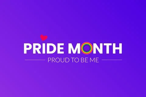 Solid Purple Poster with Rainbow Letter O and Heart Stock Illustration