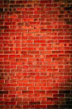 A solid red brick wall in Orwell, Ohio Stock Photos