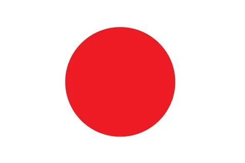 Solid red circle is appearing in flat design illustration, with centered circle Illustrazione stock