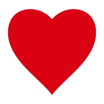 Solid red heart symbol, love symbol bosom heart Ilustração Stock