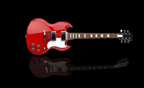 Solid Red Metallic Guitar Illustrazione stock
