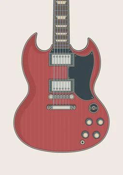 Solid Rock Guitar Illustrazione stock