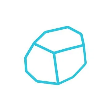 Solid, rock, stone icon. Isolated on white background. From blue icon set. Stock Illustration