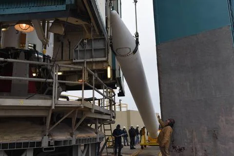 The solid rocket motor for mating to the United Launch Alliance Delta II l... Stock Photos