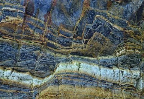 Solid rocky formation with abstract pattern Stock Photos