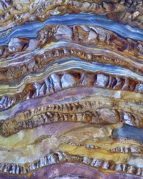 Solid rocky formation with abstract pattern Stock Photos