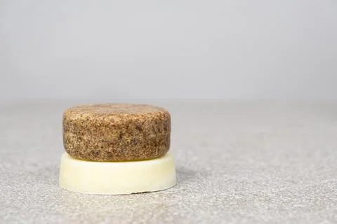 Solid shampoo and conditioner for hair. Natural eco-friendly organic cosmetics Stock Photos