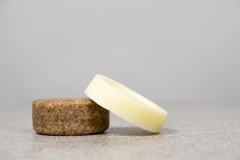 Solid shampoo and conditioner for hair. Natural eco-friendly organic cosmetics Stock Photos