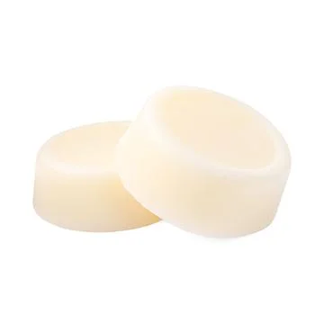 Solid shampoo bars on white background. Hair care 写真素材