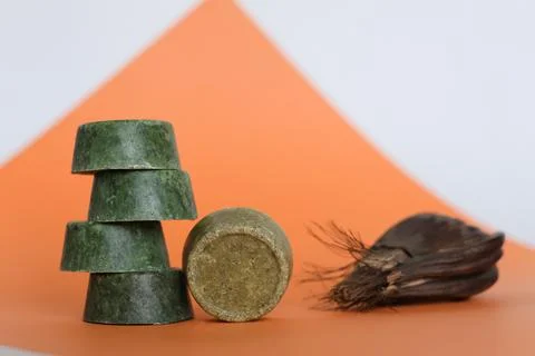 Solid shampoo bars zero waste Foto stock