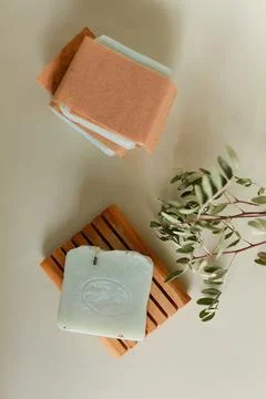 Solid shampoo bars zero waste Stock Photos
