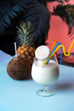 Solid shampoo with coconut and pineapple Pina colada hair care Spa Foto stock