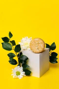 Solid shampoo with the smell of flowers Stock Photos