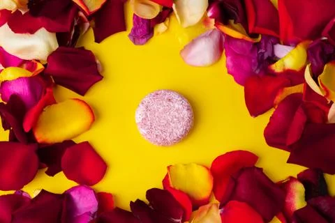 Solid shampoo with the smell of flowers Foto stock