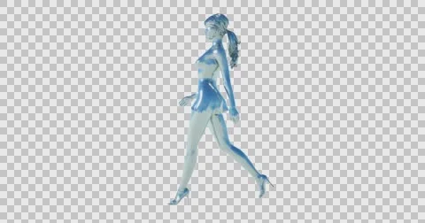 Solid Silver Girl Walking Slow Motion Loop Vidéo 63393222