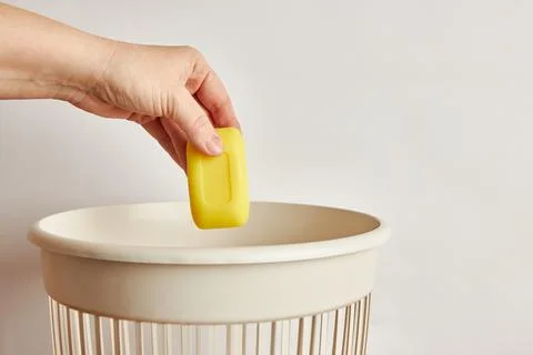 Solid soap is dumped in landfills for processing and disposal 写真素材