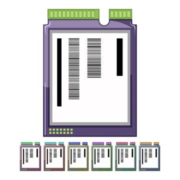 Solid ssd storage cartoon vector graphic 库存插图