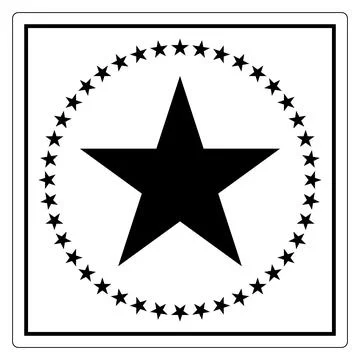 Solid Star Design with Circular Border of Stars 库存插图