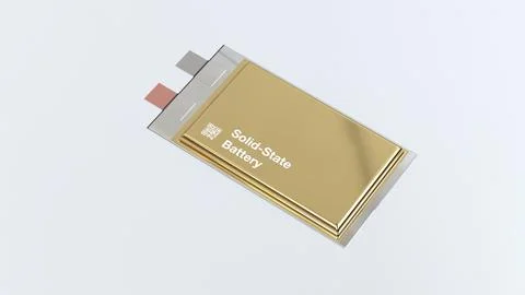 Solid state batteries for cars, development groundbreaking SSB pouch cell s.. Stock Photos