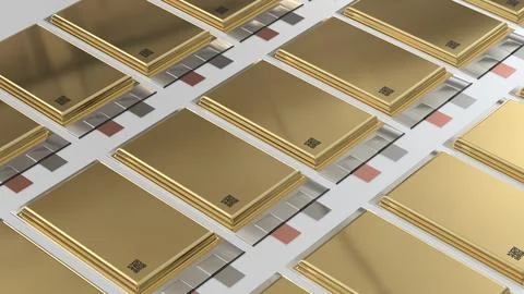 Solid state batteries for cars, development groundbreaking SSB pouch cell s.. Stock Photos