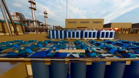 Solid-state battery module 3D animation Stock Footage 313771524