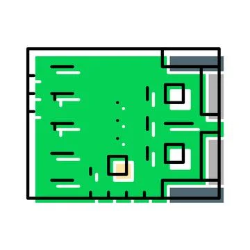 Solid state drive circuit board components layout Stock-Illustration