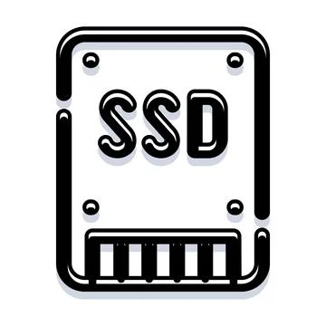 Solid state drive data storage technology icon 스톡 일러스트