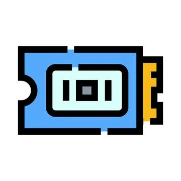 Solid state drive data storage component icon 스톡 일러스트