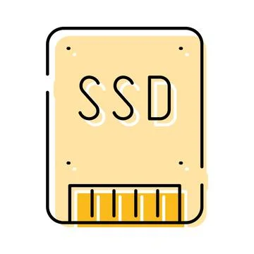 Solid state drive data storage technology computing 库存插图