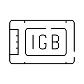 Solid state drive data storage line icon Stock Illustration