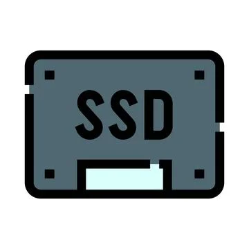 Solid state drive flat icon for technology storage Stock Illustration