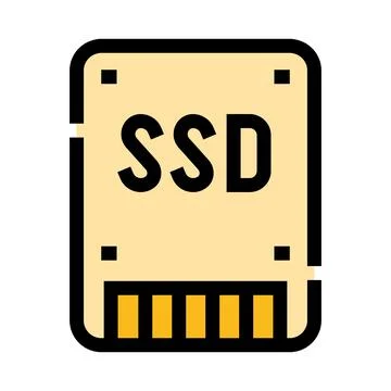 Solid state drive icon representing digital data storage technologies 库存插图