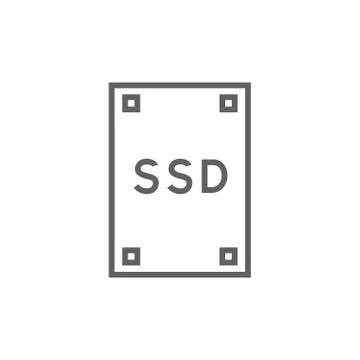 Solid state drive line icon 库存插图
