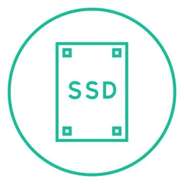 Solid state drive line icon Stockillustratie