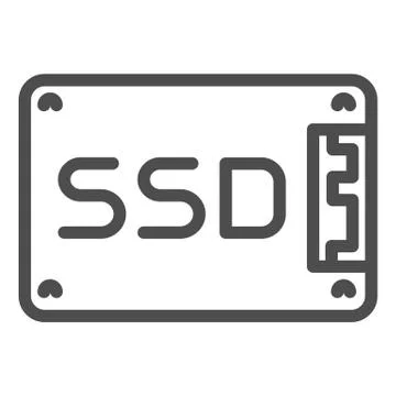 Solid state drive line icon. Data memory storage, hard drive symbol, outline Stock Illustration